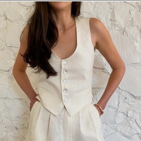 Scout Goods Made In USA The Vest in Ivory Linen Size XS - Picture 1 of 6